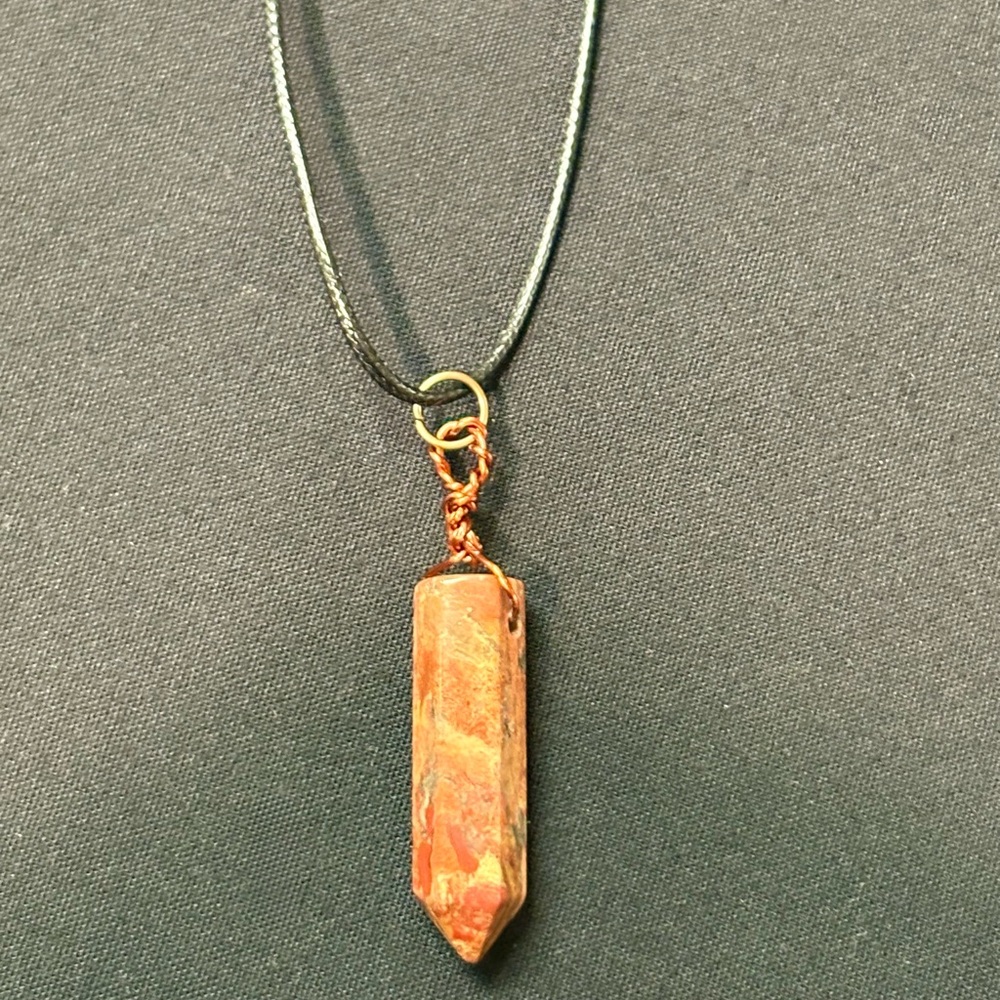 Red Jasper Stone Pendant Necklace